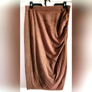Express Women's Brown Knitted Mid-Length Skirt